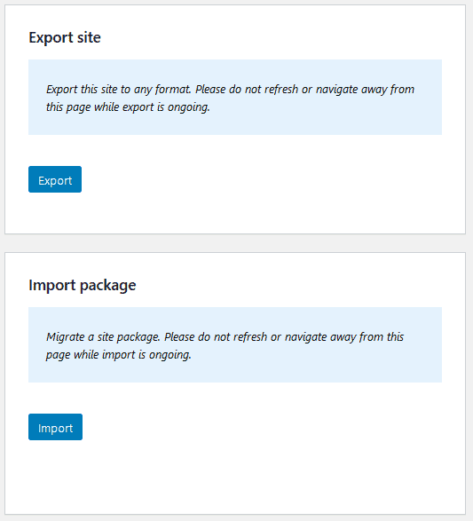 Export import options
