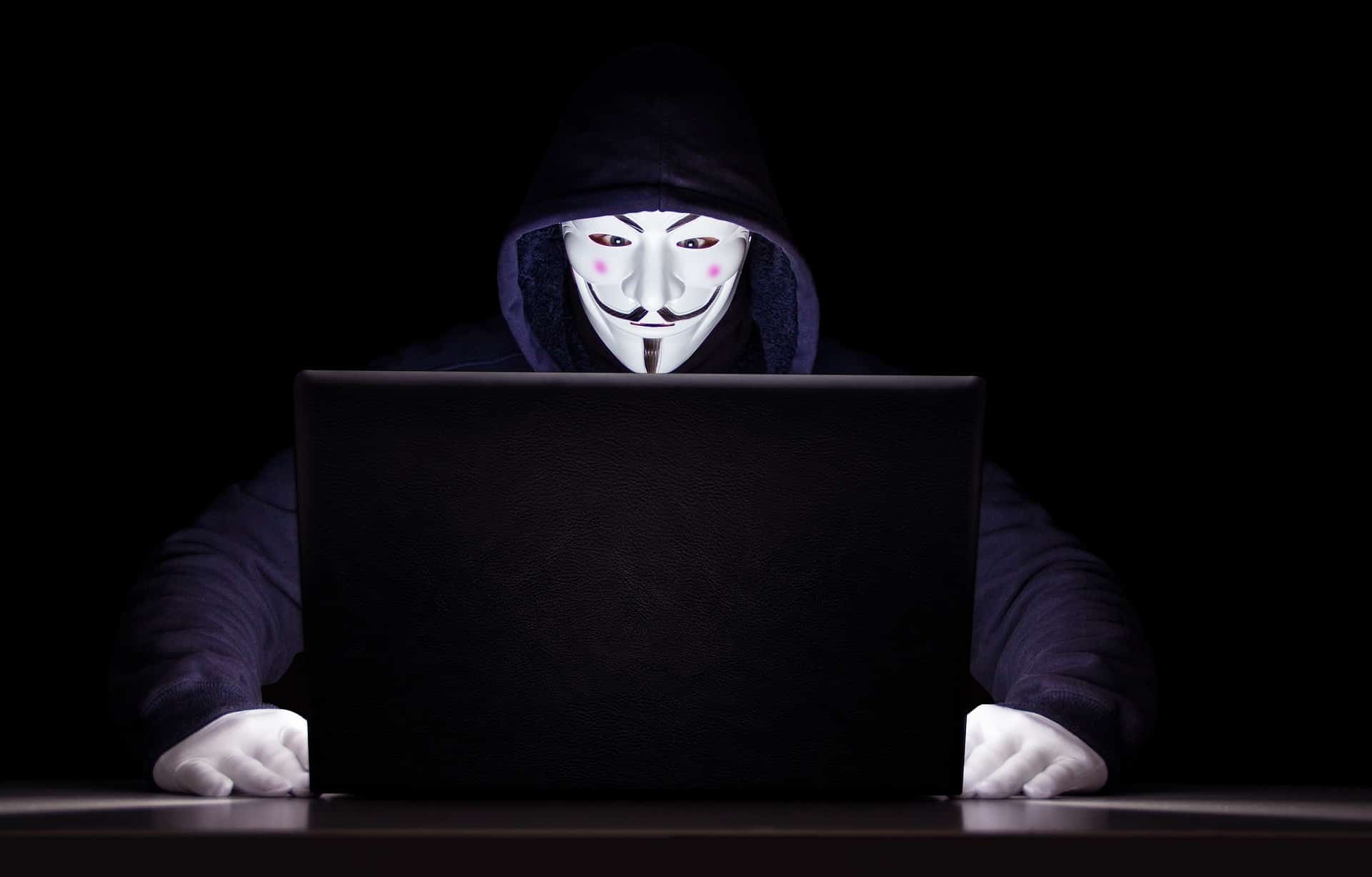 Hacker wearing mask