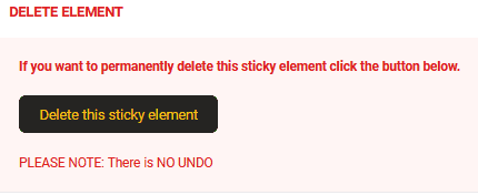 WP Sticky delete element