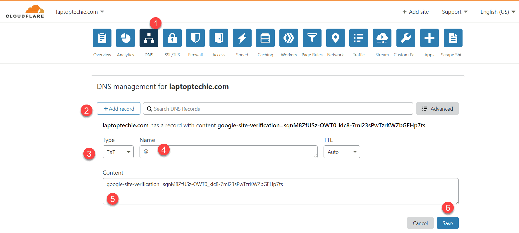 Cloudflare DNS management