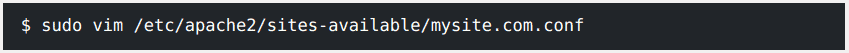 Creating the mysite.com.conf file under Apache2