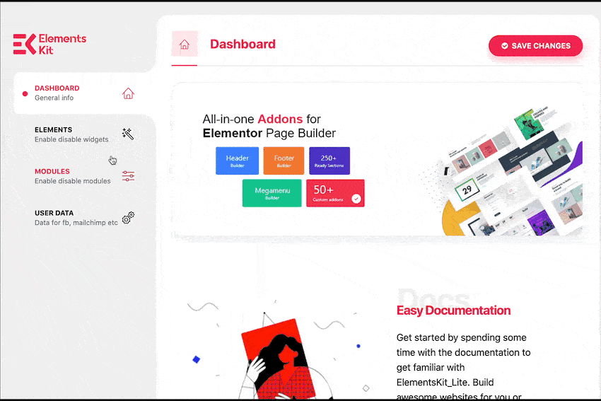 Enabling and disabling elements with Incorporating social media feeds with ElementsKit 