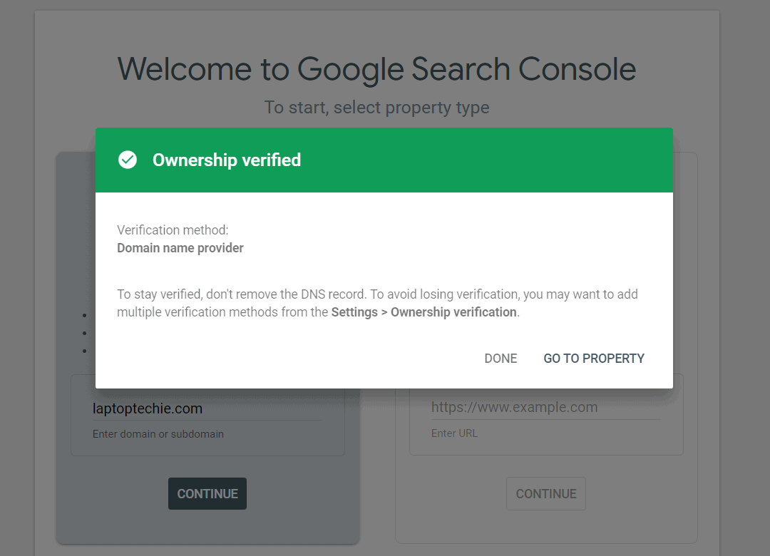 Google Search Console ownership verification