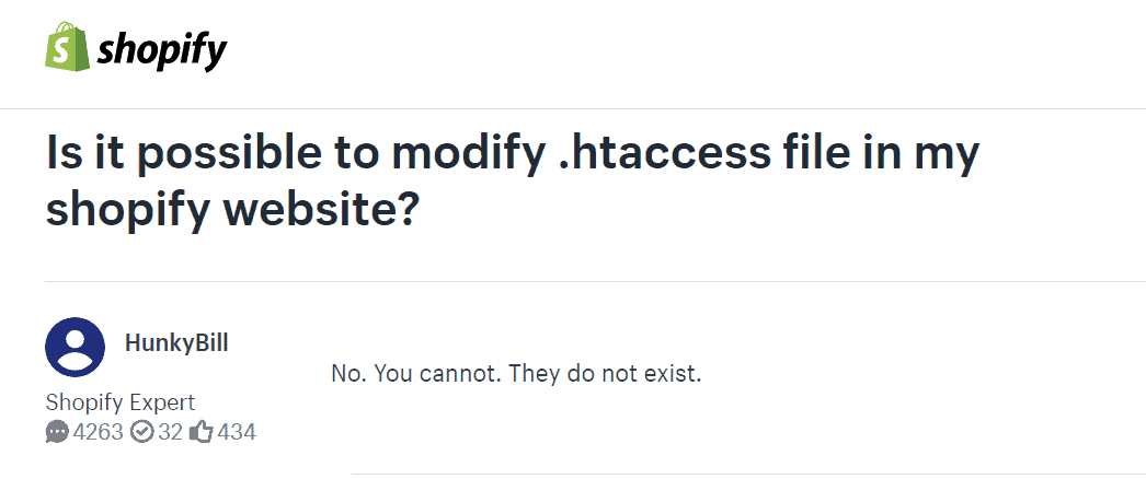 Modifying htaccess in Shopify