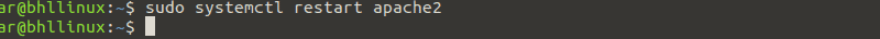 Restarting apache2 service