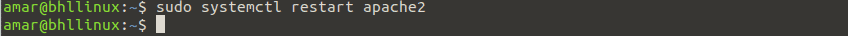 Restarting apache2 service 