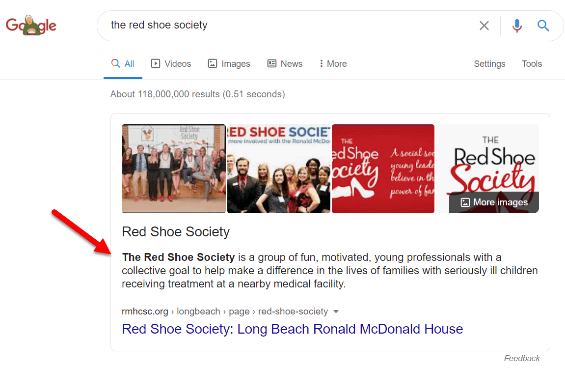 The red shoe society Google search