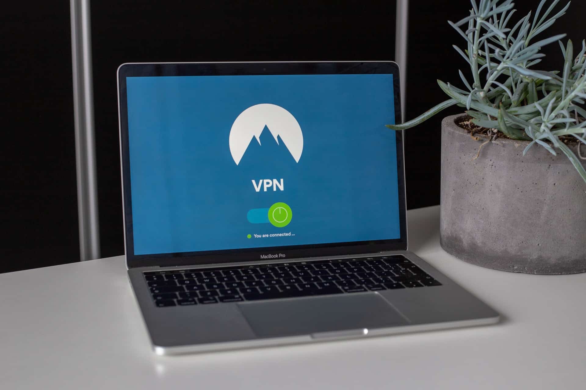 Laptop connected to VPN