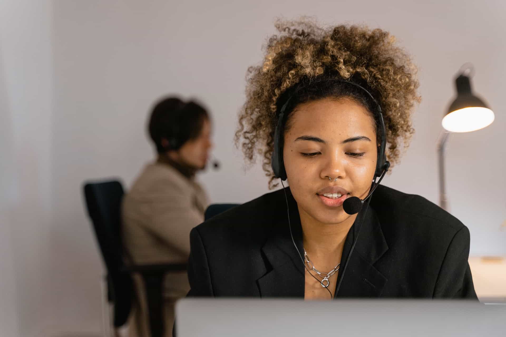 Young female customer support agent