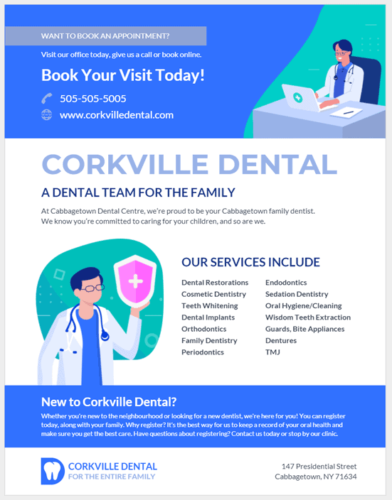 Corkville Dental flyer