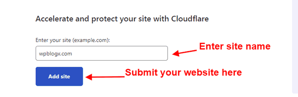 Adding your site to Couldflare