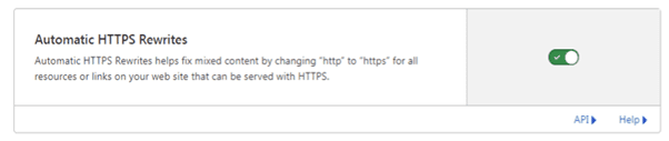 Automatic HTTPS rewrites option