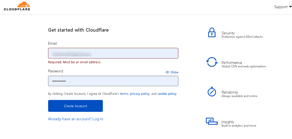 Cloudflare registration