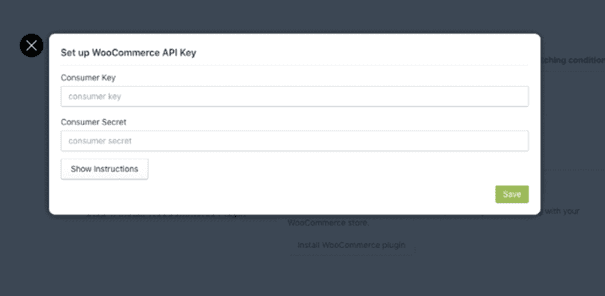 Set up WooCommerce API key