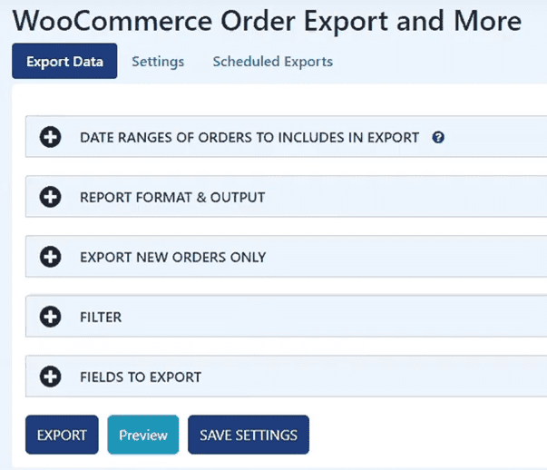 WooCommerce Order Export Pro options