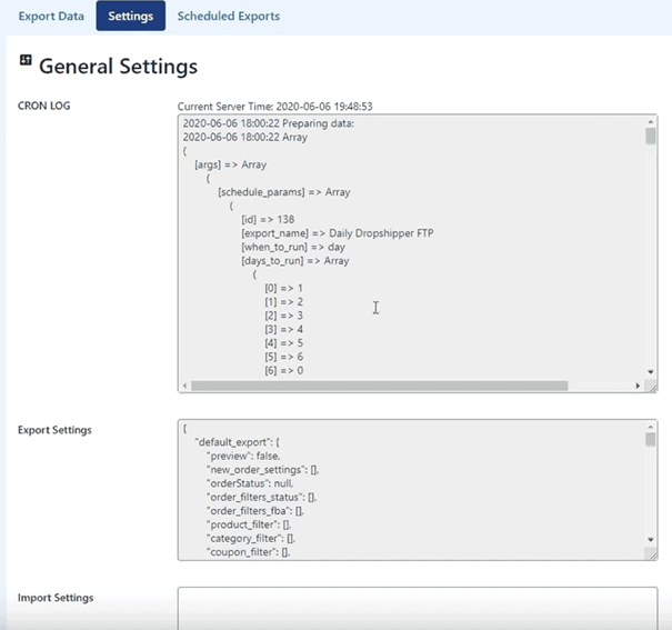 WooCommerce Order Export Pro settings