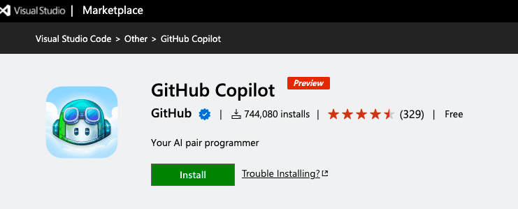 VS code extension - GitHub Copilot