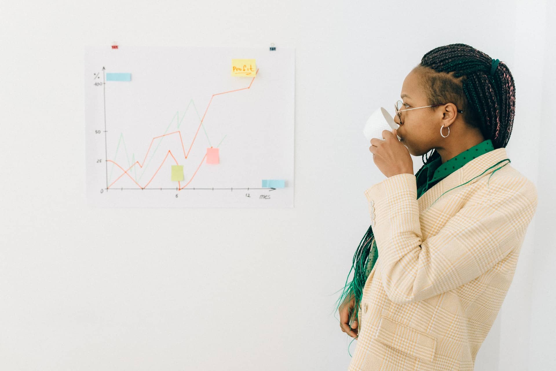 Woman looking at chart