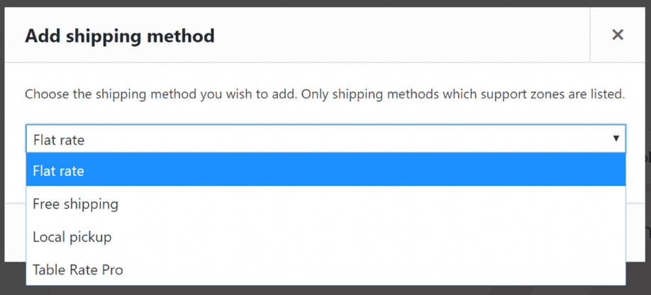 WooCommerce Table Rate Shipping Pro Adding Shipping Method