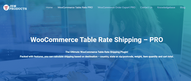 WooCommerce Table Rate Shipping Pro landing page