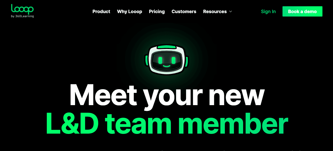 Looop landing page