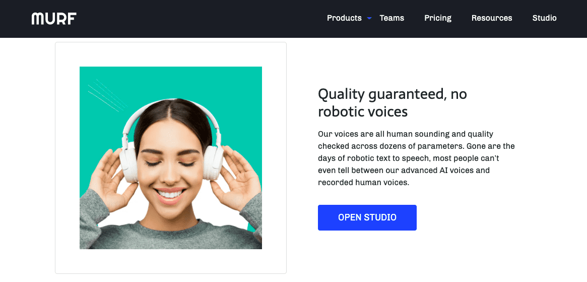 Murf landing page