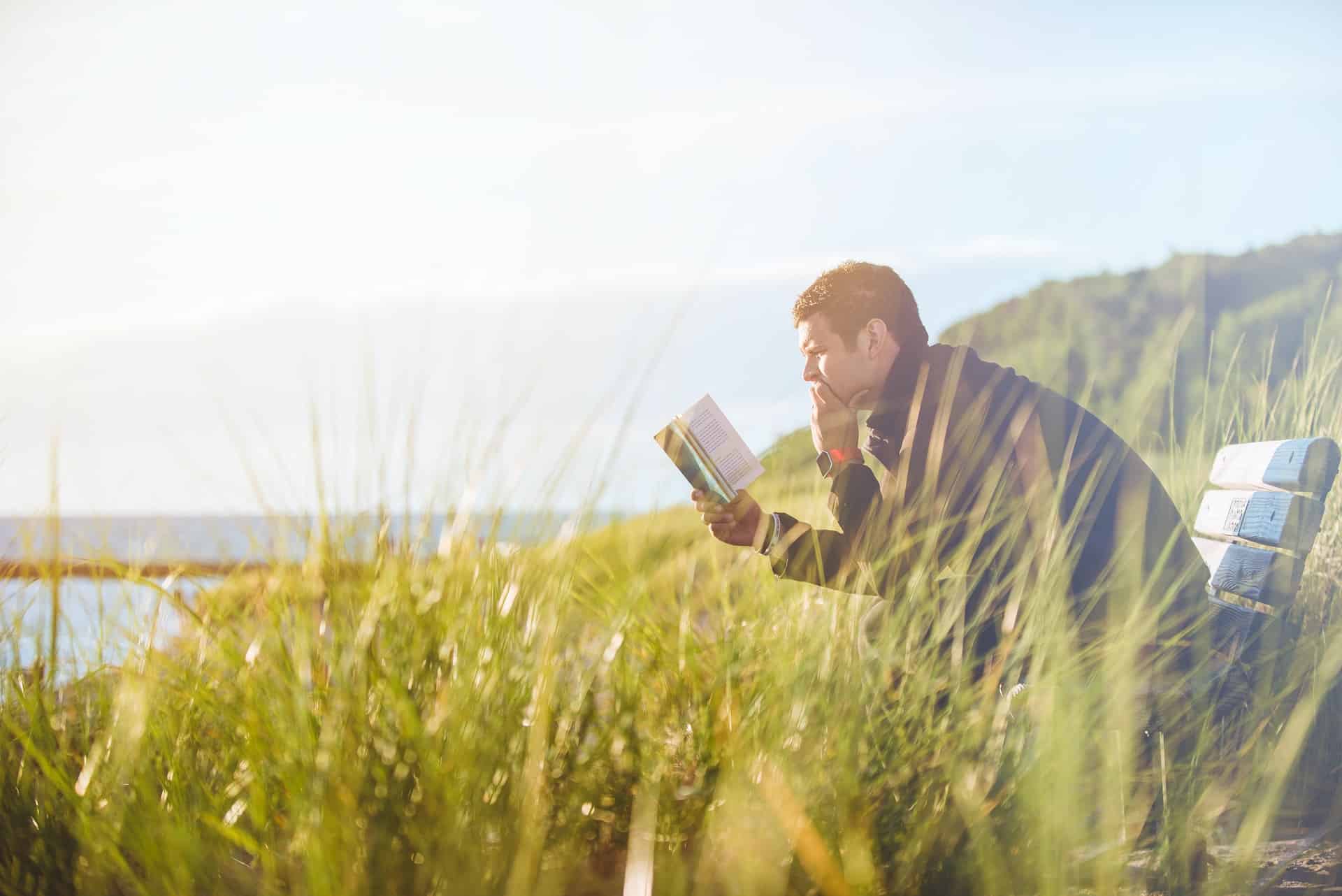 Man reading book