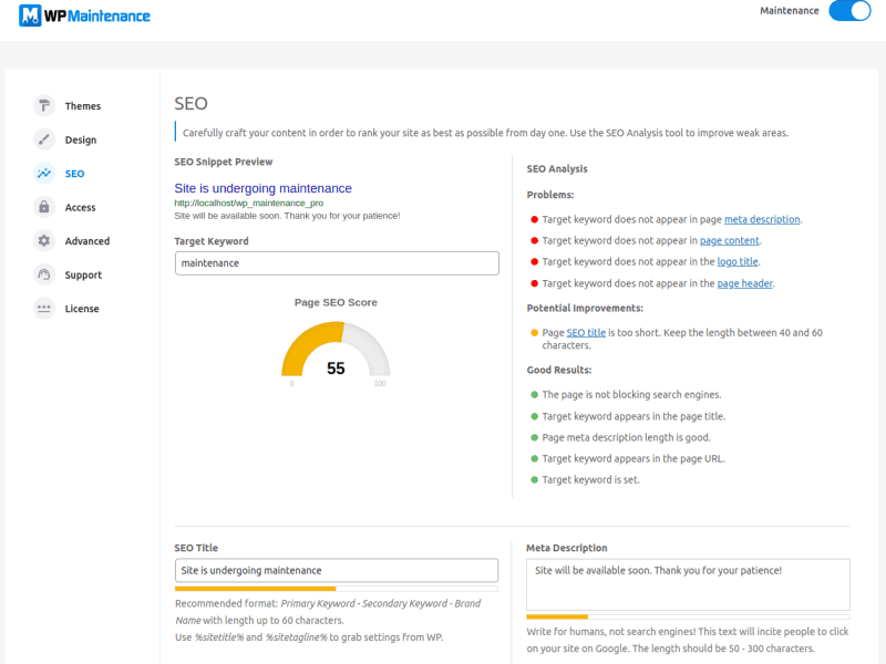 WP Maintenance SEO