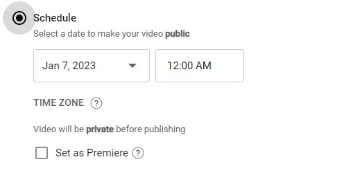 YouTube schedule.