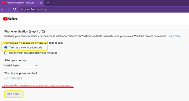 YouTube verify 